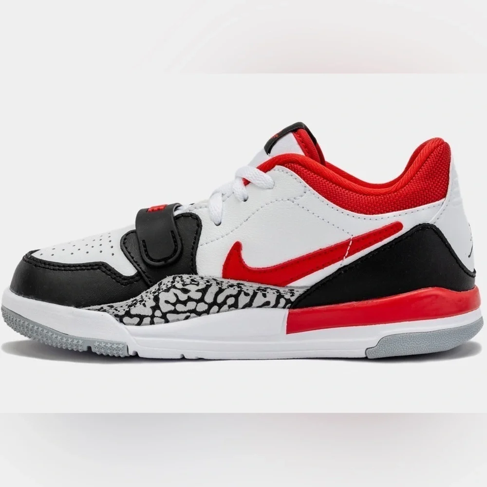 Nike Air Jordan Legacy 312 Low Fire White, Red, and Black Sneakers